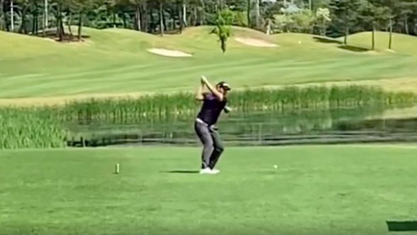 WATCH: Golfer hits huge drive but faces painful consequences...